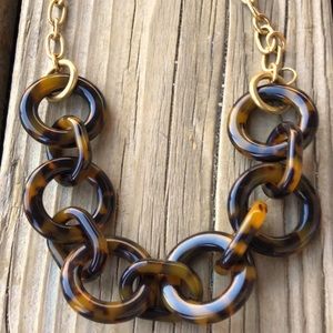J Crew Chunky Tortoise Link Chain Necklace!